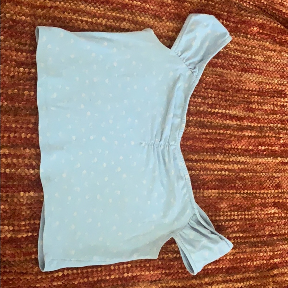 Light Blue cropped off the shoulder top